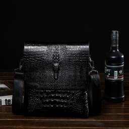 Luxury Brand Messenger Bag Men Leather Business Alligator Shoulder Bag Male Casual Satchel Crocodile Grain Crossbody Bag For Men