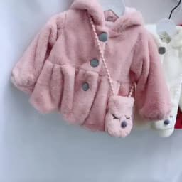 6 12 18 24 36 Months Baby Plush Jacket Cute Rabbit Ears Christmas Princess Girls Coat Keep Warm Hooded Outerwear Kids Clothes