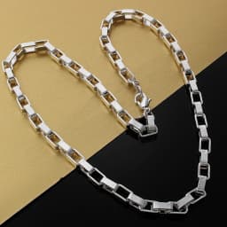 925 sterling Silver classic 5MM long box Chain Bracelets necklace Jewelry set for men Fashion Party wedding accessories Gifts