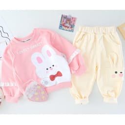 New Spring Autumn Baby Clothes Suit Children Girls Fashion Cartoon T-Shirt Pants 2Pcs/Set Toddler Sports Costume Kids Tracksuits