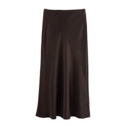 KONDALA 2026 Spring Summer Brown Satin Women Skirts Chic Elegant Prom Ladies Skirts Valentine‘s Day Beach Party Girls Skirts