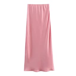KONDALA 2026 Spring Summer Brown Satin Women Skirts Chic Elegant Prom Ladies Skirts Valentine‘s Day Beach Party Girls Skirts