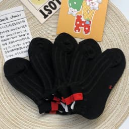 Children's Black Short Socks Pure Cotton Spring Summer Thin Style Boys and Girls Kids Sweat Absorbing and Breathable Socks