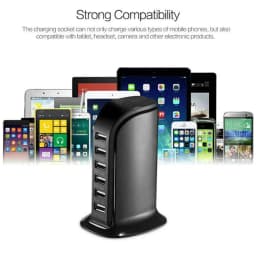 30W Fast Multi 6 USB Port Hub Charger Desktop Quick Charging Dock Station Home Multiple Travel Adapter Wall Socket For iPhone 15