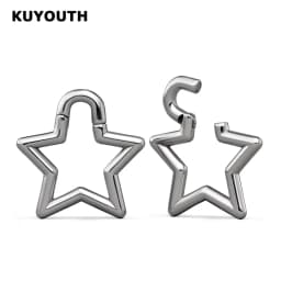 KUYOUTH-Ear Weights Expanders, Hanger Stretchers, Pentagram Magnet, Stainless Steel Piercing, Body Jewelry, Earring, 2Pcs