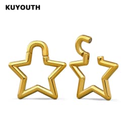 KUYOUTH-Ear Weights Expanders, Hanger Stretchers, Pentagram Magnet, Stainless Steel Piercing, Body Jewelry, Earring, 2Pcs