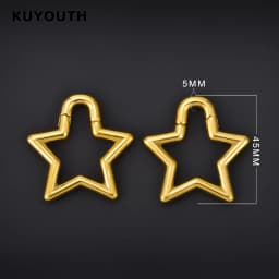KUYOUTH-Ear Weights Expanders, Hanger Stretchers, Pentagram Magnet, Stainless Steel Piercing, Body Jewelry, Earring, 2Pcs