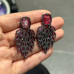 Bilincolor Fashion Green Earring for Women Wedding Bridal Jewelry