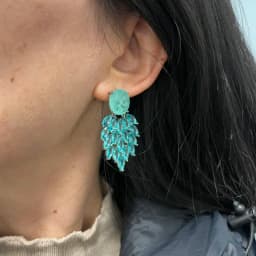 Bilincolor Fashion Green Earring for Women Wedding Bridal Jewelry