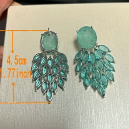 Bilincolor Fashion Green Earring for Women Wedding Bridal Jewelry