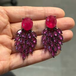 Bilincolor Fashion Green Earring for Women Wedding Bridal Jewelry