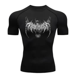 Y2K GYM Compression Tshirts Sport Workout Thorn Print T-shirts Mens Running Fitness Tight Summer Sportswear Top Tee