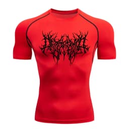 Y2K GYM Compression Tshirts Sport Workout Thorn Print T-shirts Mens Running Fitness Tight Summer Sportswear Top Tee