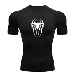 Y2K GYM Compression Tshirts Sport Workout Thorn Print T-shirts Mens Running Fitness Tight Summer Sportswear Top Tee