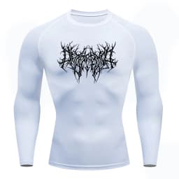 Y2K GYM Compression Tshirts Sport Workout Thorn Print T-shirts Mens Running Fitness Tight Summer Sportswear Top Tee