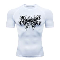 Y2K GYM Compression Tshirts Sport Workout Thorn Print T-shirts Mens Running Fitness Tight Summer Sportswear Top Tee
