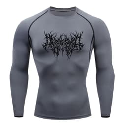 Y2K GYM Compression Tshirts Sport Workout Thorn Print T-shirts Mens Running Fitness Tight Summer Sportswear Top Tee