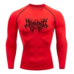 Y2K GYM Compression Tshirts Sport Workout Thorn Print T-shirts Mens Running Fitness Tight Summer Sportswear Top Tee