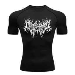Y2K GYM Compression Tshirts Sport Workout Thorn Print T-shirts Mens Running Fitness Tight Summer Sportswear Top Tee