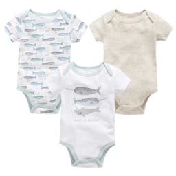 Kavkas Short Sleeve Summer Baby Boy Clothes Cool Print 100% Cotton 3 Pcs/lot Newborn Boys Bodysuit 0-12 Months Costume