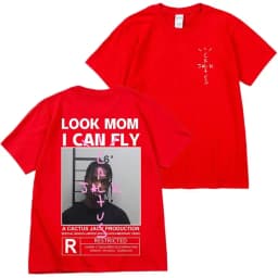 HOT SALE Cactus Jack T-shirt High Quality Cotton Men Women LOOK MOM I CAN FLY Tee ASTROWORLD Hip Hop Short Sleeve Tshirts Tops