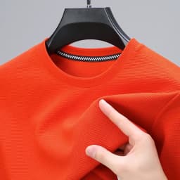 2026 Men's New Waffle Round Neck Short Sleeved T-shirt Summer Comfortable Top