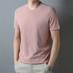 2026 Men's New Waffle Round Neck Short Sleeved T-shirt Summer Comfortable Top
