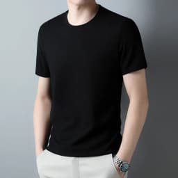 2026 Men's New Waffle Round Neck Short Sleeved T-shirt Summer Comfortable Top