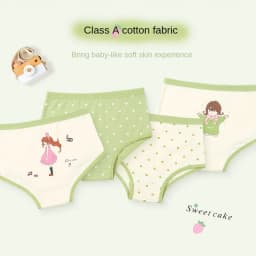 4PCS/set Children's Cotton Girl Panties for Girls Briefs Cute Children Girl Panties Soft Underwear Cartoon Shorts Underwears