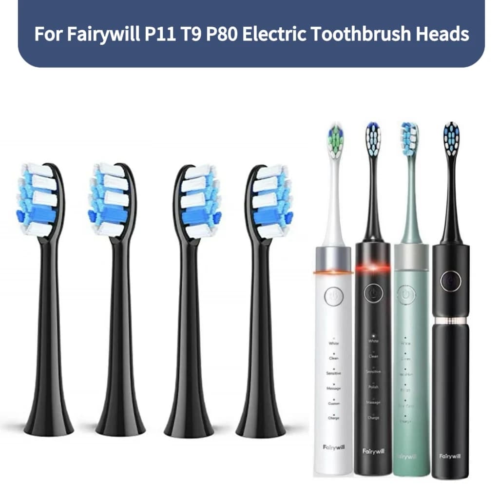 Fairywill P11 T9 P80 Electric Toothbrush Heads Compatible with Fairywill P11 T9 P80 Electric Toothbrush，4/8/16pcs