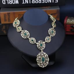 Sunspicems Gold Color Morocco Choker Necklace For Women Arabic Bride Wedding Jewelry