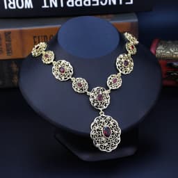 Sunspicems Gold Color Morocco Choker Necklace For Women Arabic Bride Wedding Jewelry