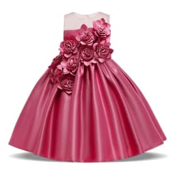 Elegant Flower Girls Christmas Party Dresses For Pageant Formal Wedding Gown Kids Girl Clothes Children Princess Birthday Dress