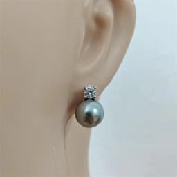 Senlissi- New Retro Palace Dark Grey Stud Earrings for Women 8-12mm 6A Grade Zircon S925 Sterling Silver Womens Jewelry Gifts