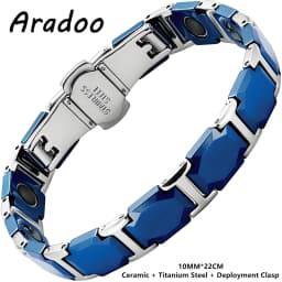 ARADOO Premium Ceramic Bracelet with Magnetic Hematite Titanium Steel Wristband Jewelry Gifts