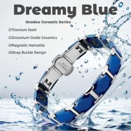 ARADOO Premium Ceramic Bracelet with Magnetic Hematite Titanium Steel Wristband Jewelry Gifts