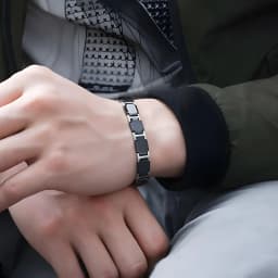 ARADOO Premium Ceramic Bracelet with Magnetic Hematite Titanium Steel Wristband Jewelry Gifts