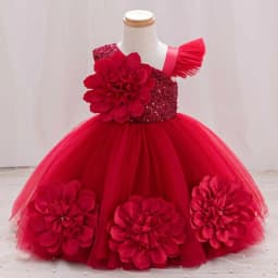 Elegant Girl Princess Dress Small Flying Sleeves Asymsymmetrical Straps Formal Occasion Girl Dress Sequin Wedding Dress Party Gi