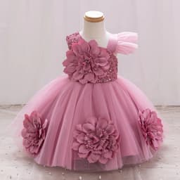 Elegant Girl Princess Dress Small Flying Sleeves Asymsymmetrical Straps Formal Occasion Girl Dress Sequin Wedding Dress Party Gi