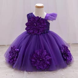 Elegant Girl Princess Dress Small Flying Sleeves Asymsymmetrical Straps Formal Occasion Girl Dress Sequin Wedding Dress Party Gi