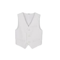 British Kids Summer White 3Pieces/Set Vest Pants Bowtie Photograph Suit Children Stage Performance Suit Boys Wedding Costume