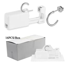 16pcs/Box Disposable Ear Piercing Gun Hoop 316L Steel 24K Gold Plated Ear Hoop Piercer Machine For Adult Kids Jewelry Wholesale