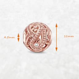 Rose Gold Beads Water Drop 925 Sterling Silver Charm Jewelry Accessories Trendy Gift For Women