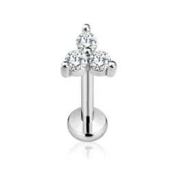 ASTM F136 G23 Titanium Flower Petals Threadless Piercing Daith Conch Tragus Flat Back Earring Pin Push in Lip Stud 16G 18G 20G