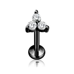 ASTM F136 G23 Titanium Flower Petals Threadless Piercing Daith Conch Tragus Flat Back Earring Pin Push in Lip Stud 16G 18G 20G