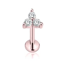 ASTM F136 G23 Titanium Flower Petals Threadless Piercing Daith Conch Tragus Flat Back Earring Pin Push in Lip Stud 16G 18G 20G