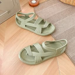 Men's Beach Sandals Summer Vacation EVA Non-Slip Straw Sandals Fashion Couple Flip Flops Soft Outdoor Breathable Casual Shoes