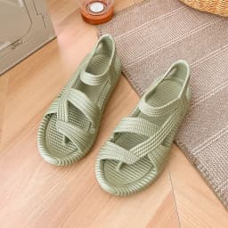Men's Beach Sandals Summer Vacation EVA Non-Slip Straw Sandals Fashion Couple Flip Flops Soft Outdoor Breathable Casual Shoes