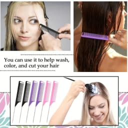 30 Piece Pointed Tail Comb Set, Suitable for Hairstyle Design, Plastic Comb Teeth and Metal Handle, Heat-Resistant Combing Comb
