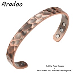 ARADOO Copper Bracelets for Women Pure Copper Magnetic Cuff Bracelet Jewelry Gifts